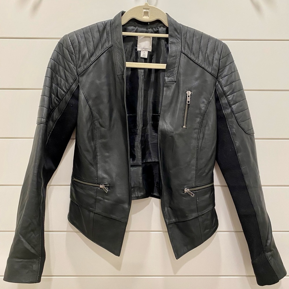 Halogen Black Leather Jacket